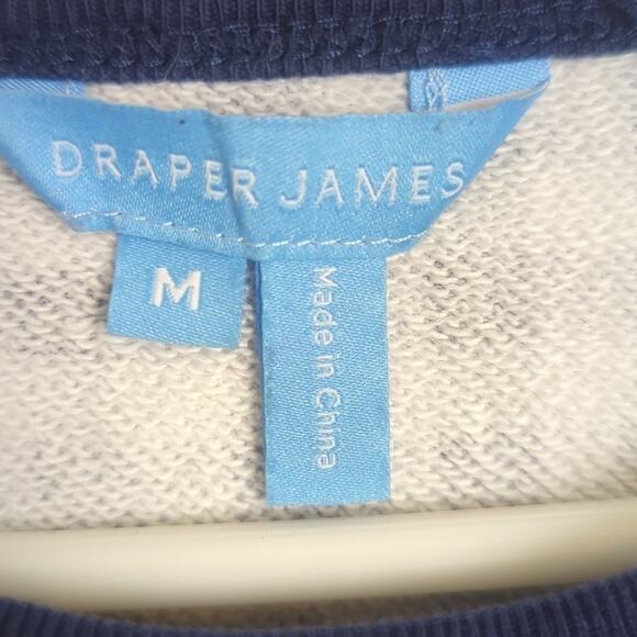 Draper James Natalie Gingham Blue & White Sweatshirt Women's Size Medium - Picture 3 of 10